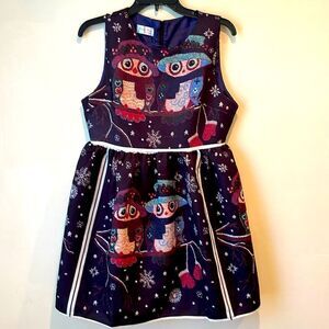 Dress with Owls  Sleeveless Women's Size Large
